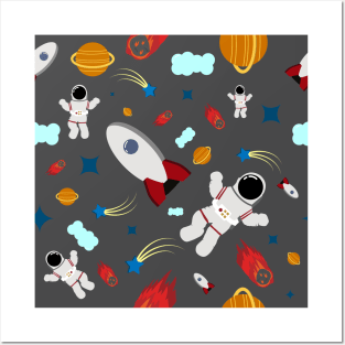 space seamless pattern Posters and Art